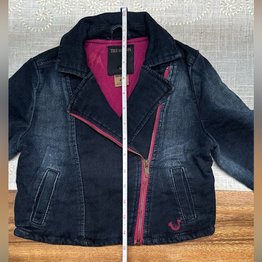 True Religion Denim MOTO BOMBER Girls SZ 4T - EUC EXCELLENT USED CONDITION!
